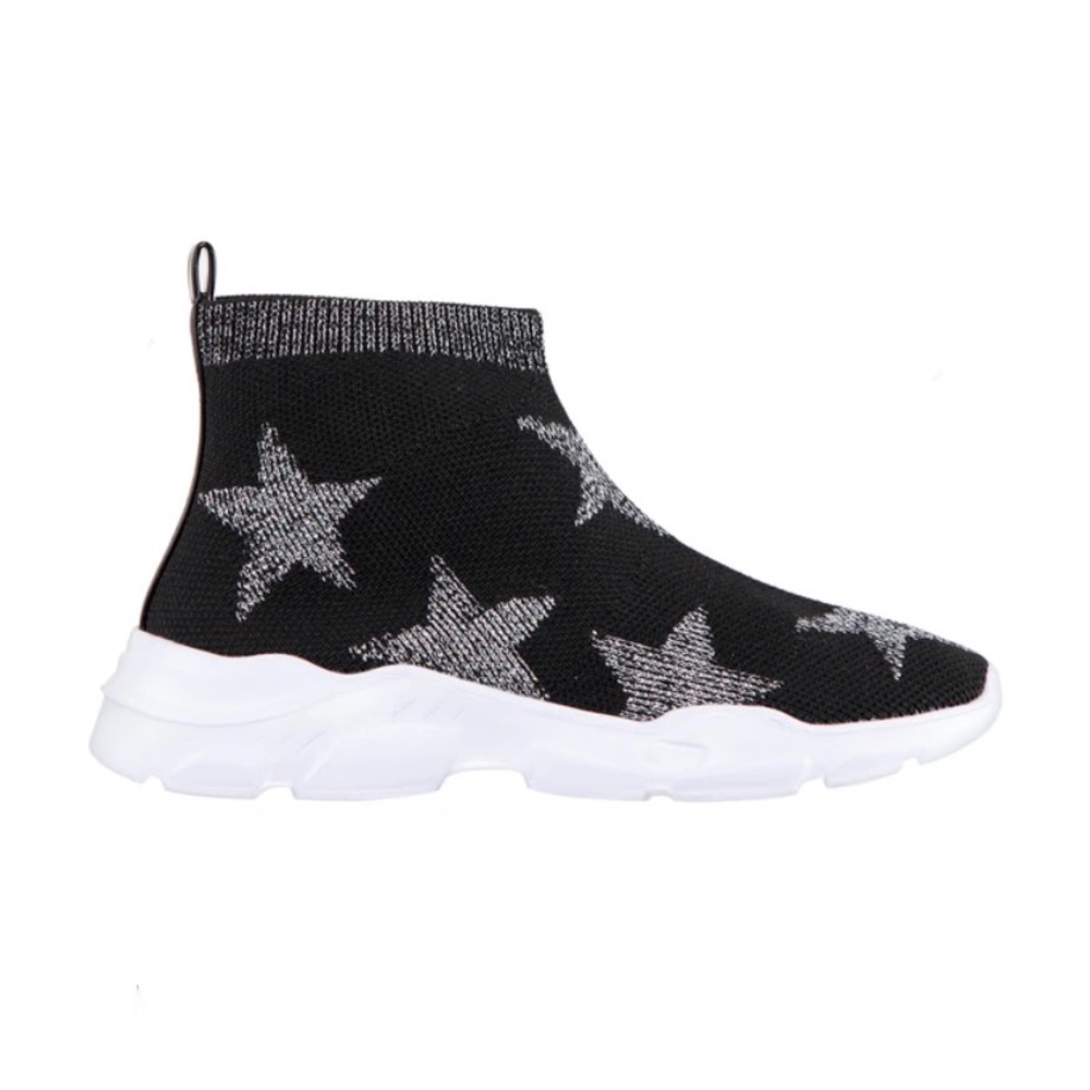Nina MIRIT Black-Knit Star Shoe
